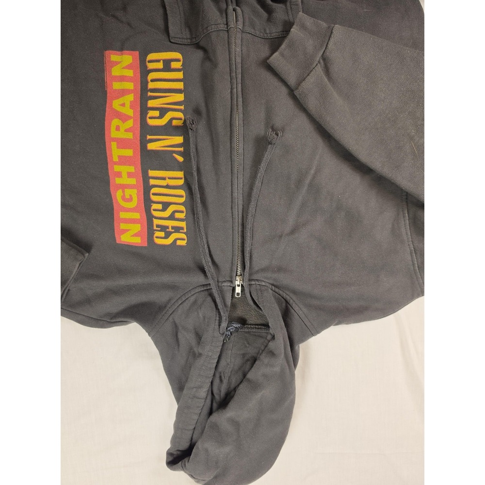 Tultex Hoodie Mens XL Gray Guns N' Roses Nightrain Skeleton Graphic Full Zip